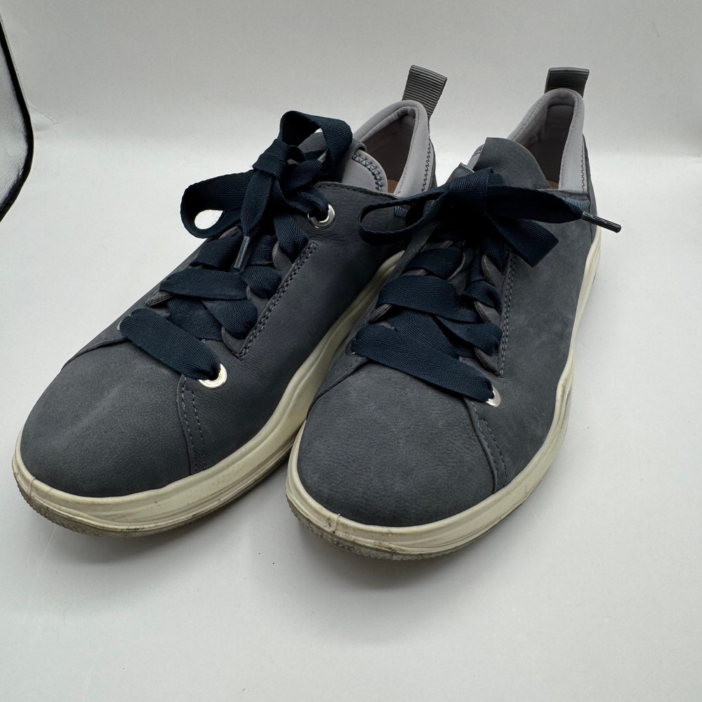 Romika Sneaker Women 37 Blue Leather Ribbon Lace Up Low Top Walking Shoe